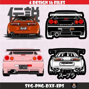 japan car design,  supra mk4 , skylıne r34 r35 , svg png dxf eps