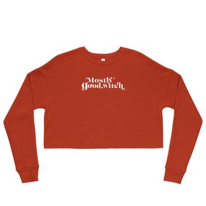 Mostly* good witch. Women&#39;s Cropped Sweatshirt (white lettering)