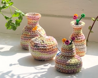 Vase Set Crochet Pattern, Pattern Digital Download, PDF file