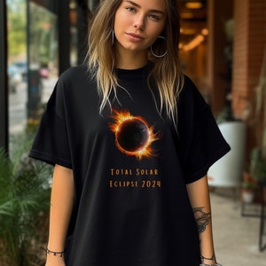 Total Solar Eclipse 2024 Unisex Garment-Dyed Comfort Colors T-shirt for Women and Men