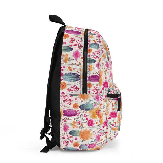 Kaktus mit Farbe und Wstenblumen Rucksack mit gepolsterten Trgern und  einer Laptoptasche - Etsy.de