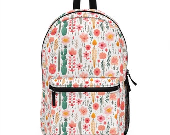 Desert Flower and Cactus Backpack with Padded Straps and a Laptop Pocket