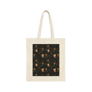 Little Fox Pattern Cotton Canvas Tote Bag