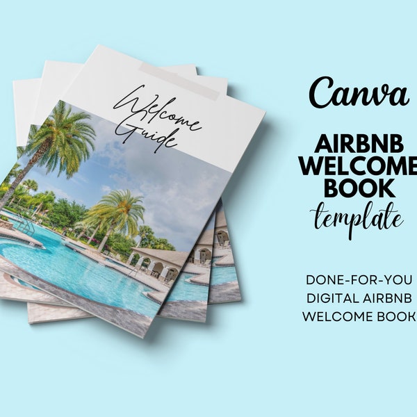 15 pages | Airbnb Welcome Book Template | Welcome Guide | Airbnb House Guide Canva | Hotel Guidebook | VRBO Guest Book