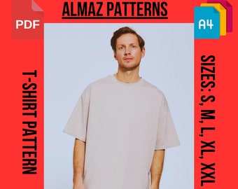 T-SHIRT pattern oversize, S, M, L, XL, XXL sewing pattern