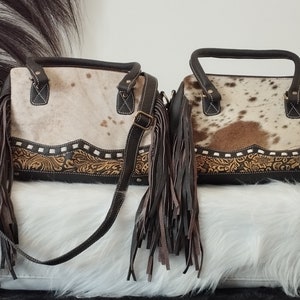 Borsa da donna vintage in pelle di vacchetta indiana boho, borsa da donna con frange in pelle vintage