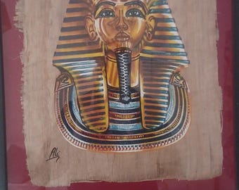 S.GHARIB によって描かれ署名された本物のエジプトのパピルス