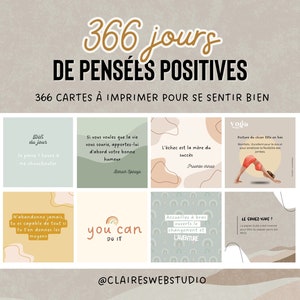366 cartes d'affirmations positives imprimables, pensées positives et motivantes, 366 posts instagram