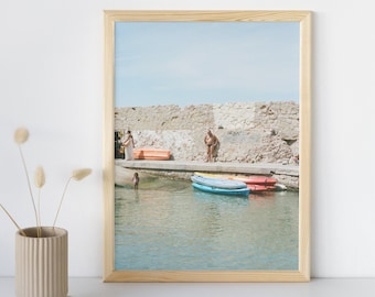 Marseille Print – Coastal Photography Wall Art, European Travel Poster, Minimalist Mediterranean Decor