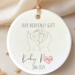 Christian Baby Announcement Ornament, Rainbow Pregnancy Ornament, Miracle Pregnancy Announcement, Rainbow Baby keepsake, IVF Baby reveal