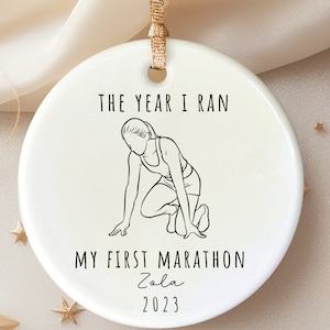 Custom first Marathon Ornament for Marathon Finisher , Marathon Runner Ornament, Marathon Finisher Ornament Gift for Runners first marathon