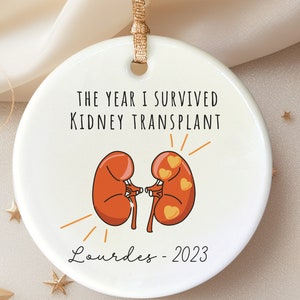 Personalized Kidney Transplant Ceramic Ornament for Transplant Anniversary Gift, Kidney Transplant Gifts, Donor Gift for Kidney surgery