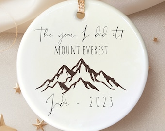 Custom Mount Everest ornament for climbing lover, climbing ornament, mount everest keepsake for climber, Mount everest Christmas ornament