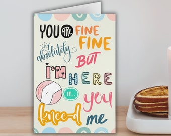 Cute Knee Surgery Card , Knee replacement gift for friend post-op, Get Well Soon Card for knee surgery, New Knee card, joint surgery card