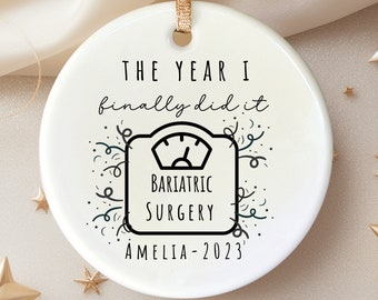 Personalized Bariatric Ornament gift, VSG Christmas Ornament, Personalised Gastric Bypass Ornament, Personalized Weight Loss Surgery Gift