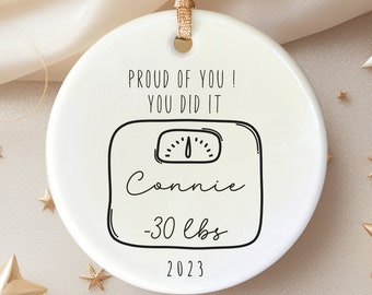 2023 Weight loss Ornament, Gift for Weight loss achievement , weight loss milestone keepsake, weight loss tracker ornament losing weight