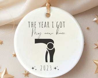 Knee Replacement Ornament, joint replacement Christmas ornament for knee surgery recovery keepsake, gift for total knee replacement ornament