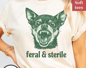 野生・不妊子宮摘出シャツまたはスウェットシャツ、おもしろチワワ・ピンシャー犬Tシャツ、子宮摘出手術後の回復ギフト