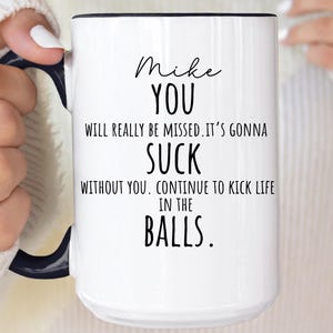 Funny Farewell Mug – Personalized Goodbye Gift for Coworker, Boss, Friend – Custom Name Retirement Coffee Cup , Office Leaving Present idea