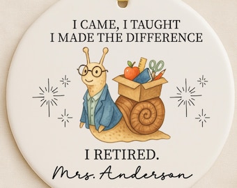 Teacher Retirement Ornament, Funny Retired Gift for Teacher, Custom Retired Keepsake, Personalized School is Out Forever Christmas Ornament