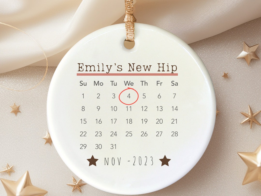 Hip Replacement Keepsake , the Day I Got a New Hip Ornament , Hip