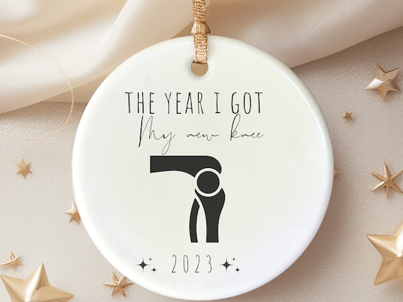Knee Replacement Ornament, joint replacement Christmas ornament for knee surgery recovery keepsake, gift for total knee replacement ornament