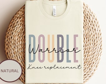 Minimalistic Double Knee Surgery Tee, Comfy Graphic Shirt for Women, Post-Knee Replacement Gift for Both Knees, Knee Surgery Day Shirt
