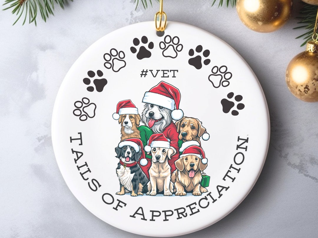 Vet Appreciation Christmas Ornament for Veterinarian Thank You Gift, Personalized Vet Decor for