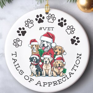 Vet Appreciation Christmas Ornament for Veterinarian Thank You Gift, Personalized Vet Decor for Compassionate Vet Present, Vet Ornament&quot;