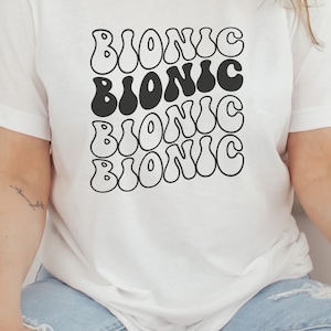 Retro joint surgery Shirt for hip shoulder knee ankle replacement recovery t-shirt , Trendy post op joint surgery tee , bionic arm spine hip