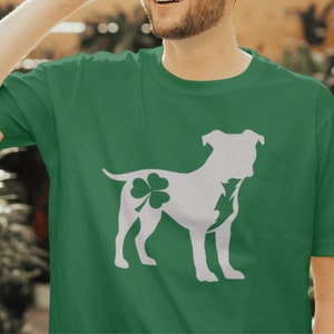 St Patrick dog shirt for Staffordshire bull terrier graphic t-shirt , holiday pitbull mom tshirt , lucky staffy mum tee , English staffy