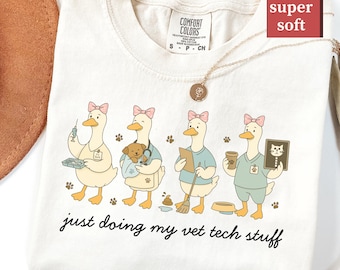Funny Vet Tech Shirt for Women, Comfort Colors Vet Tee, Cute Vet Assistant Gift Idea, Animal Hospital Staff Appreciation, Vet Tech T-Shirt