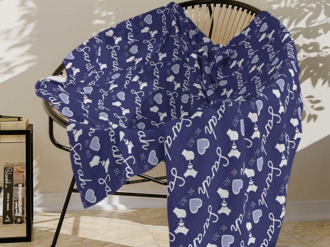 Personalized Cozy Blanket for Hip Replacement Gift With Name and Hip