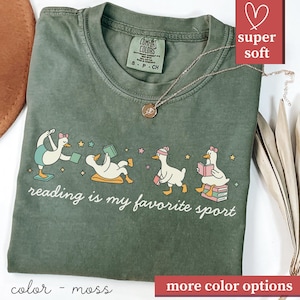 Reading Is My Favorite Sport Shirt – Funny Book Lover Gift, Teacher Tee, Retro Reading Shirt, Librarian T-Shirt, Comfort Colors Bookish Tee