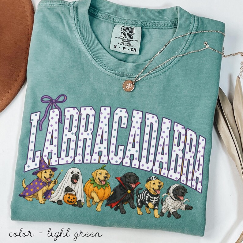 Halloween Labrador Shirt Comfort Colors, Funny Labracadabra Dog Mom Tee, Black Lab Halloween Shirt, Yellow Lab Gift, Spooky Lab Lover Shirt image 6