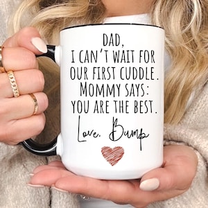 New Dad Pregnancy Reveal Mug | Baby Announcement Gift from Bump to Dad Coffee Cup for Expecting Father, Daddy First Father’s Day Cute Gift