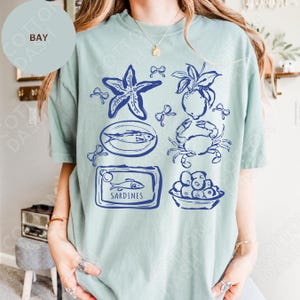 Sardine Graphic Tee Sardine Lover Shirt La Dolce Vita TShirt Tinned Fish Coastal Amalfi Aesthetic Clothes Oversized Comfort Colors T-Shirt