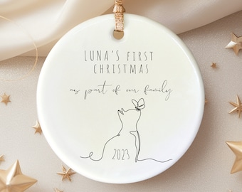 Décoration de Noël personnalisée pour chat, premier Noël de chats, cadeau de maman de chat pour le premier Noël, cadeau de nouveau chat, souvenir personnalisé pour propriétaire de chat