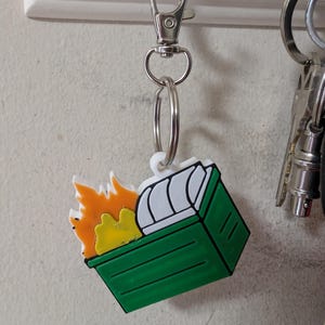 3D Printed Emoji Keychain, Smiley Face Key Ring, Heart Eyes, Shocked, Meh, Dumpster Fire, 2 or 3 Inch