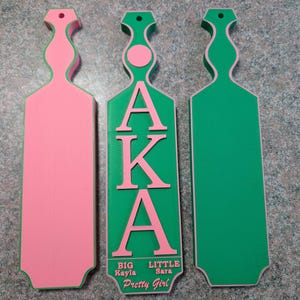 Greek Sorority Paddles - Alpha Kappa Alpha Sorority - Divine Nine Big Little Gifts, AKA Decor - 12&quot; Paddle Wall Decoration