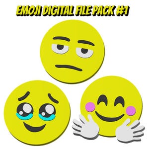 3D Print Digital File - Emoji Pack #1 - STL & 3MF Multicolor Files for Fun 3D Printing Projects - Personal License Only!