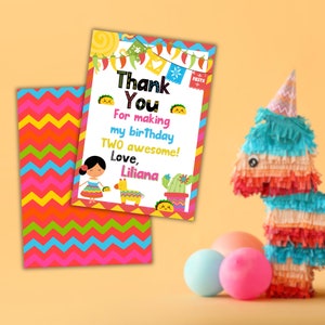Taco Twosday Fiesta Carte de remerciement, Girl Taco Twosday Fiesta Party Favor, Taco bout a party, Taco Twosday Fiesta Decor, CLJ005