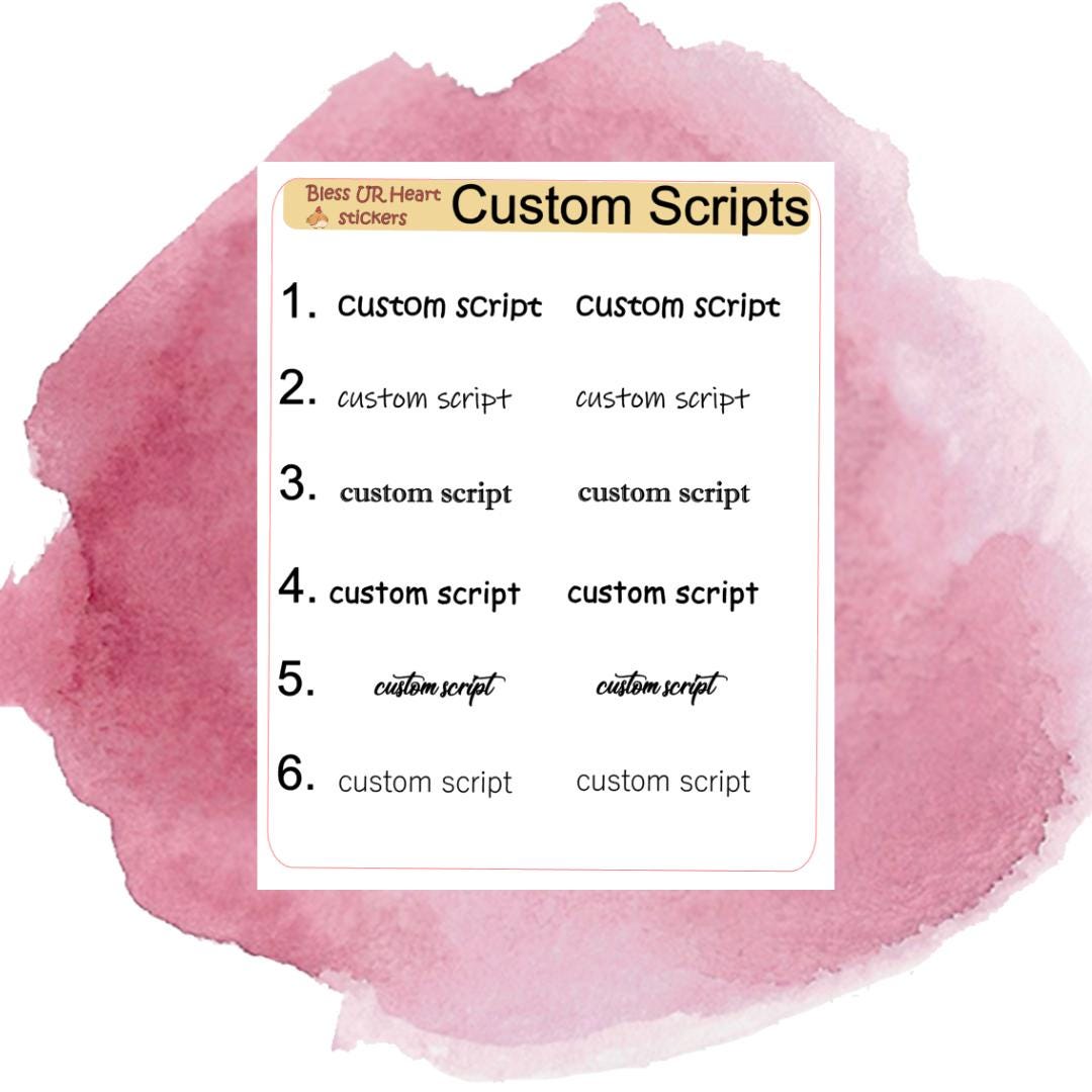 Custom Scripts/fits in Quarter Boxes/multiple Fonts/stickers - Etsy