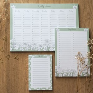 BUNDLE PLANNER agende non datate e to do list, home office, scrivania, blocco pianificatore, grafica floreale, cartoleria, Fede Volpato