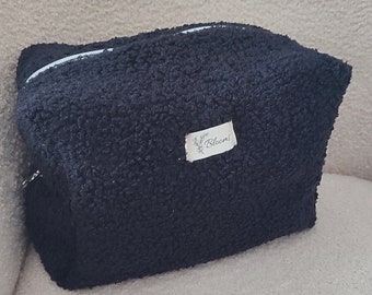 Maxi black or white Teddy curls toiletry bag.