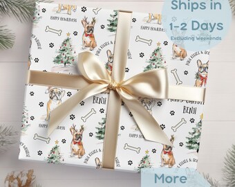 Dog Wrapping Paper Christmas Gift Wrap, Personalized Pug Gift Wrap, Pug Wrapping Paper, Holiday Gift Wrap, Xmas Wrap, German Shepherd Gift
