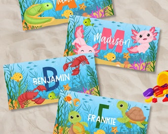 Personalized Beach Towel, Custom Pool Towels, Beach Towel Personalized, Vacation Birthday Gift for Boys and Girls, Summer Gift for Kids