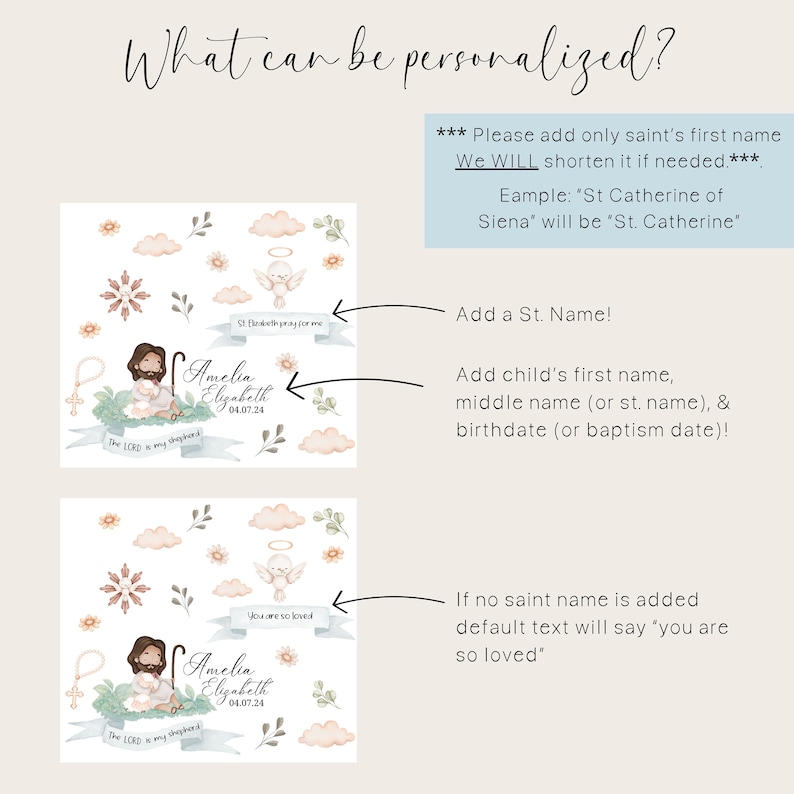 Personalized Baptism Blanket, Catholic Baby Gift, Christening Keepsake, Godchild Blanket, Godchild Toddler, Religious Blanket, Child of God immagine 2