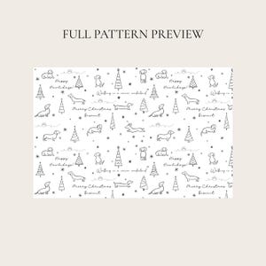 Dog Wrapping Paper Christmas Gift Wrap, Personalized Dachshund Gift Wrap, Weiner Dog Wrapping Paper, Holiday Gift Wrap, Xmas Wrap image 2