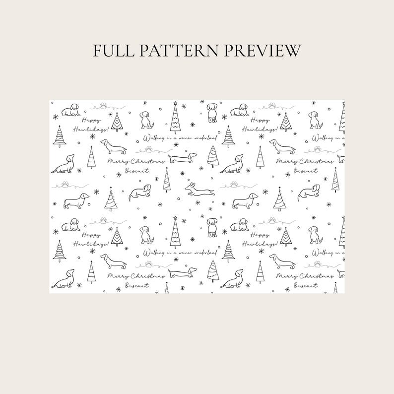 Dog Wrapping Paper Christmas Gift Wrap, Personalized Dachshund Gift Wrap, Weiner Dog Wrapping Paper, Holiday Gift Wrap, Xmas Wrap image 2